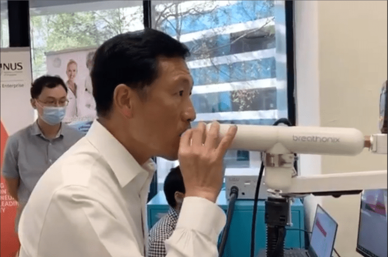 Breathalyzer Presented to Singapore’s Minister of Transport Ong Ye Kung